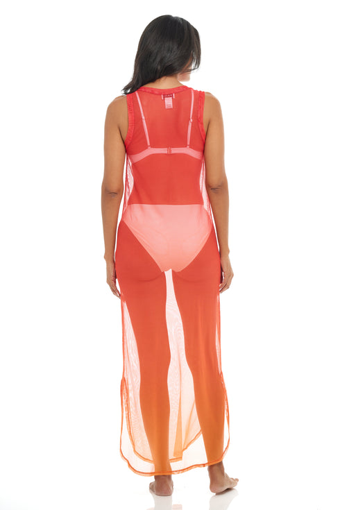 OMBRE MAXI DRESS - OMBRE POWER MESH